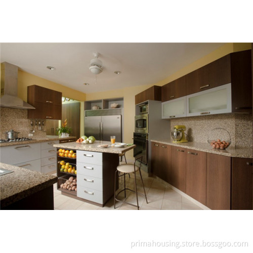 Modern Solid Wooden Walnut Kitchen Cabinets